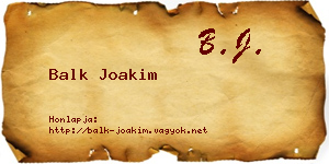Balk Joakim névjegykártya